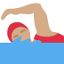 🏊🏽‍♀️ woman swimming: medium skin tone display on Twitter